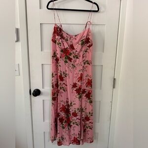 Reformation Pink and Red Floral Dress
